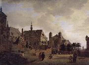 Jan van der Heyden Imagine the church and buildings Spain oil painting artist